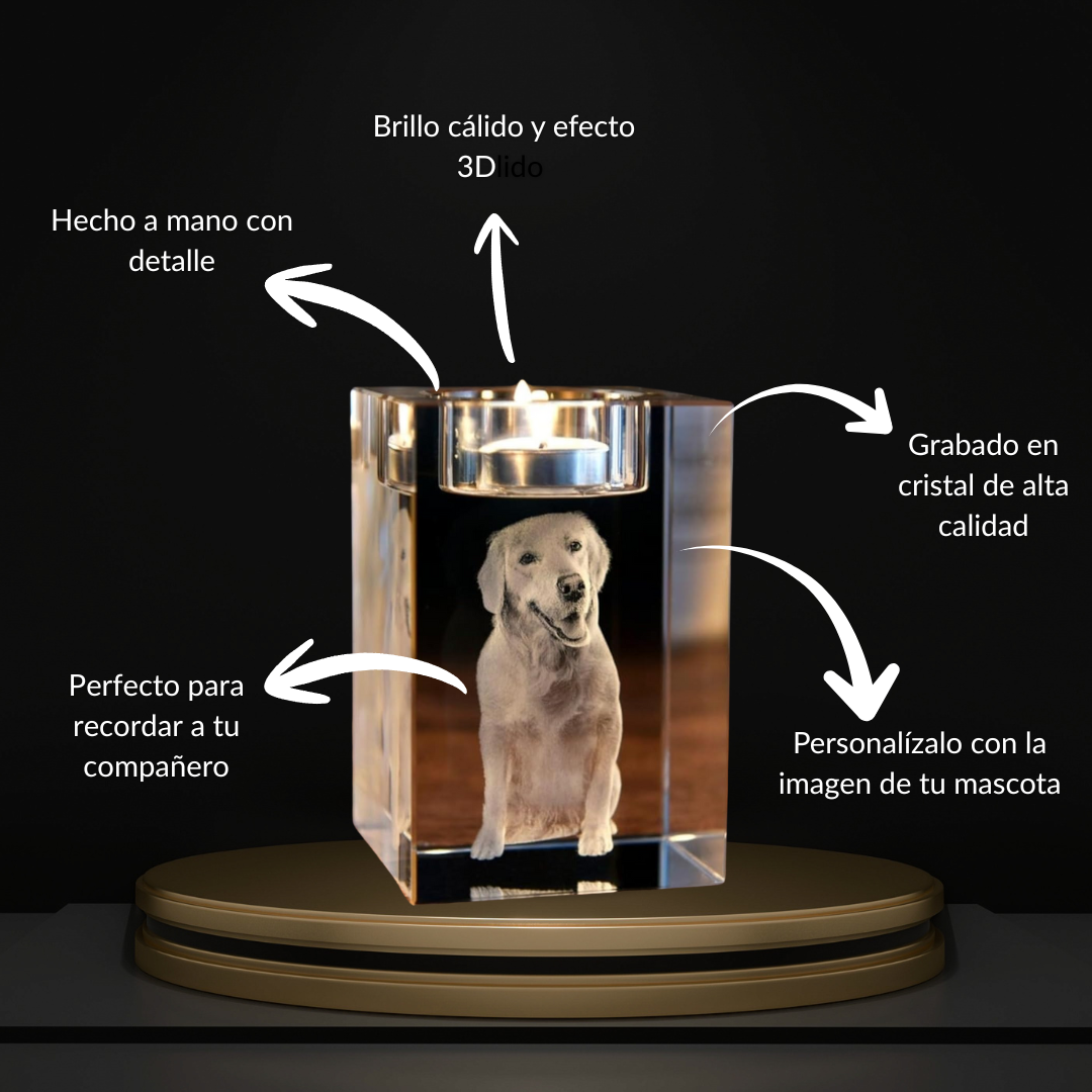 Soporte de vela de cristal personalizable