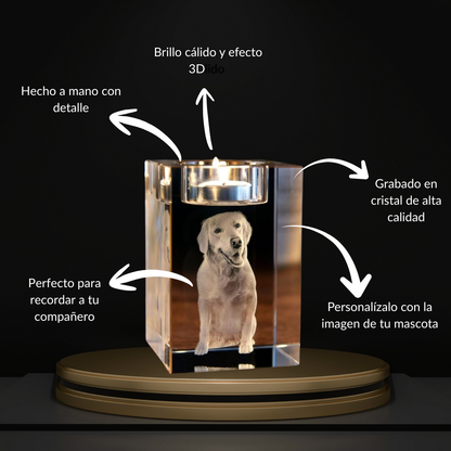 Soporte de vela de cristal personalizable